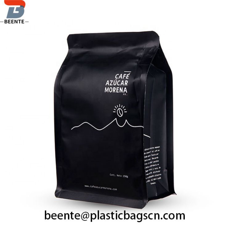 Papier d'aluminium 500g 1kg sac de café à fond plat en plastique